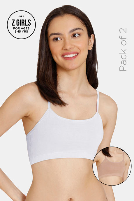 Buy Zivame Girls Double Layered Non Wired Full Coverage Slip-on Beginner Bra (Pack of 2) - Multicolor